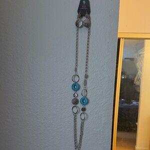 Paparazzi Silver Necklace with Blue Accents